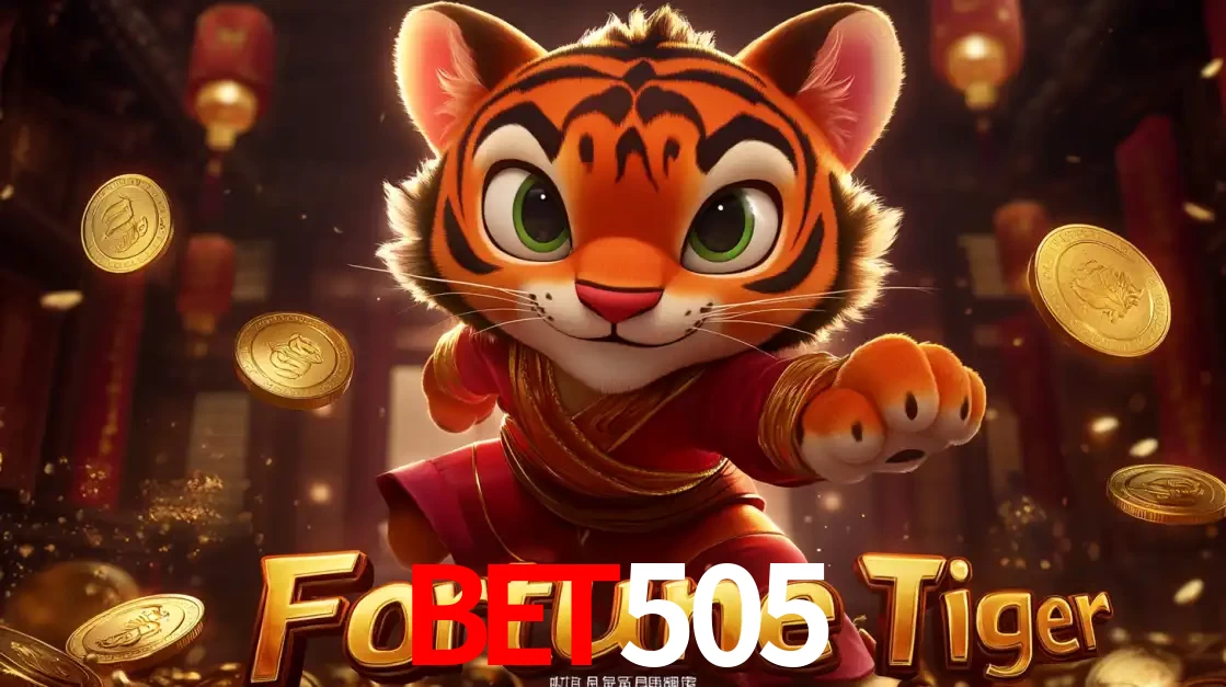 O carismático mascote do jogo de slot Fortune Tiger, um tigre fofo em pose de artes marciais, pronto para trazer sorte e multiplicadores de ganhos no cassino online BET505.
